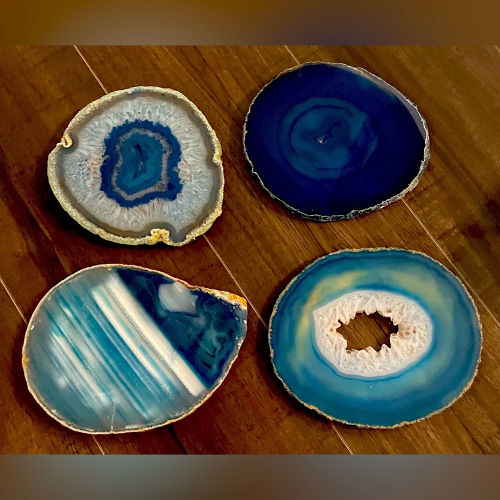 NWT - Agate Slice Homemade 4 Piece Coaster Set